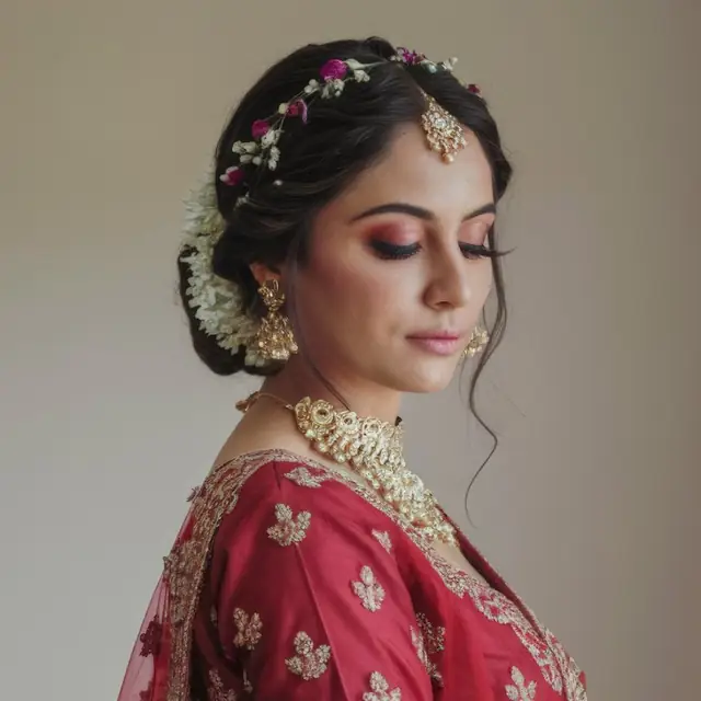 Bride with floral bun