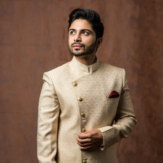 Groom in gold sherwani