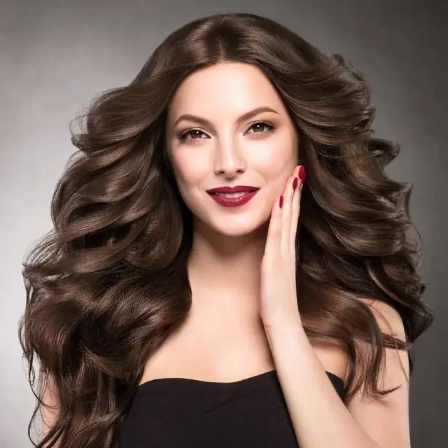 Glossy brunette waves